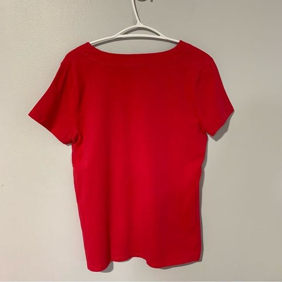 Women’s Johns New York signature v-neck short sleeve tee size L - Picture 2 of 5
